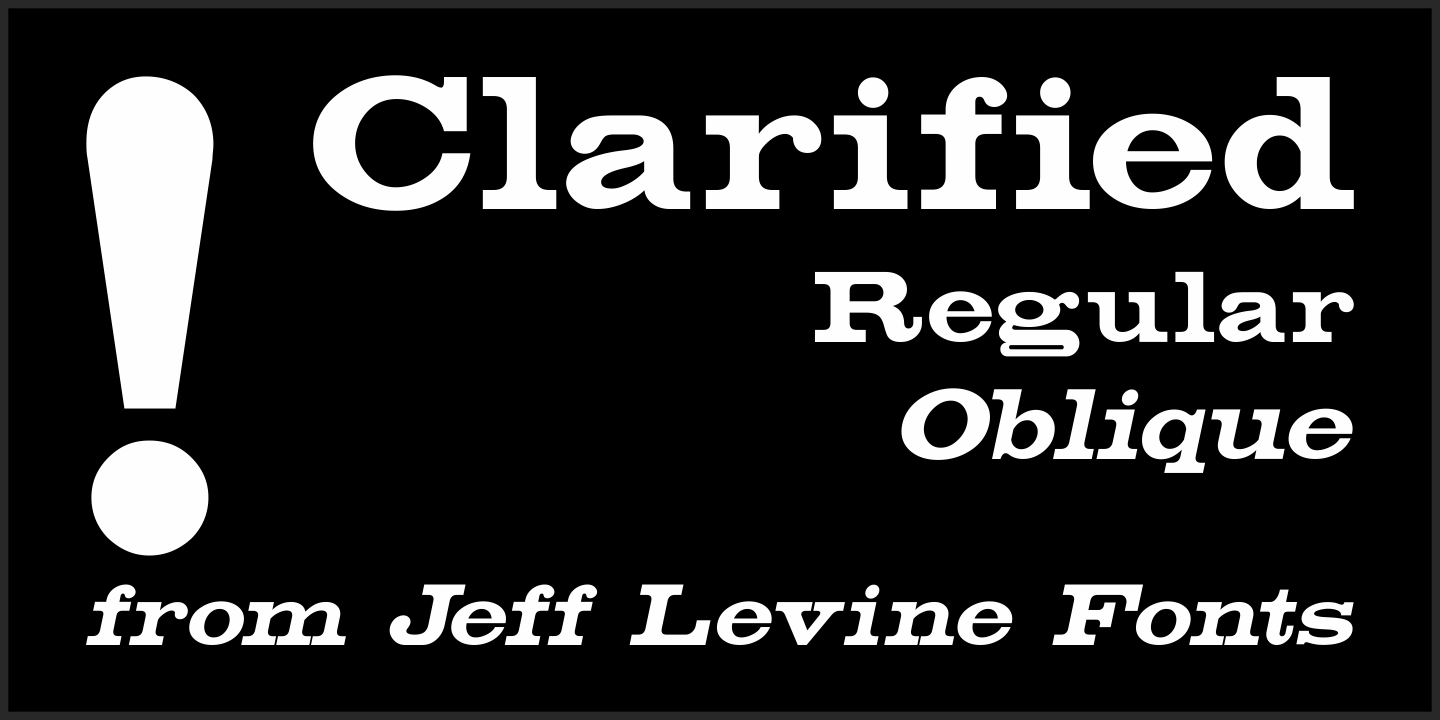 Przykład czcionki Clarified JNL Regular